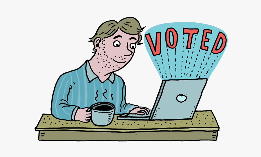 Votingillustration - Online Voting Cartoon, Transparent Clipart