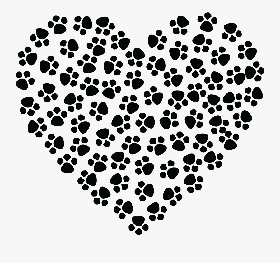 Free Clipart Of A Paw Print Heart - Paw Print Heart Clipart, Transparent Clipart