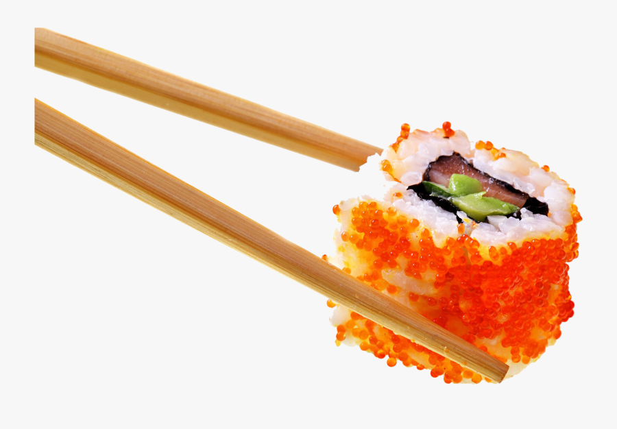 Sushi Japanese Cuisine Sashimi California Roll Makizushi - Chopsticks With Sushi Png, Transparent Clipart