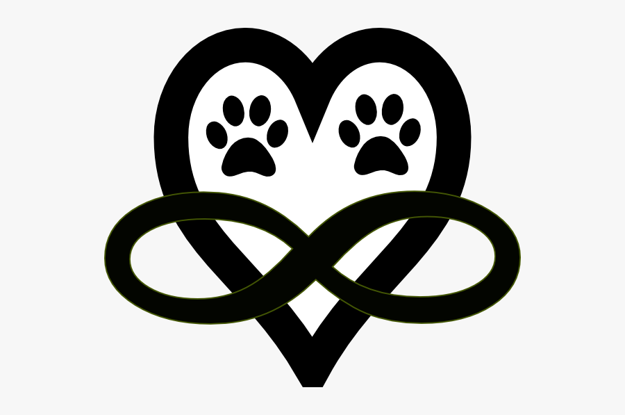 Infinity Single Cerise Clip Art At Clker - Heart And Paw Print Clipart, Transparent Clipart