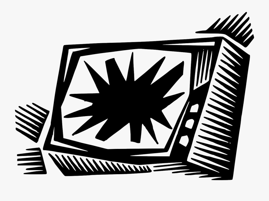 Symmetry,monochrome Photography,brand - Broken Tv Clip Art, Transparent Clipart