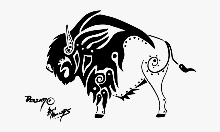 Buffalo Clipart Tribal - American Bison, Transparent Clipart