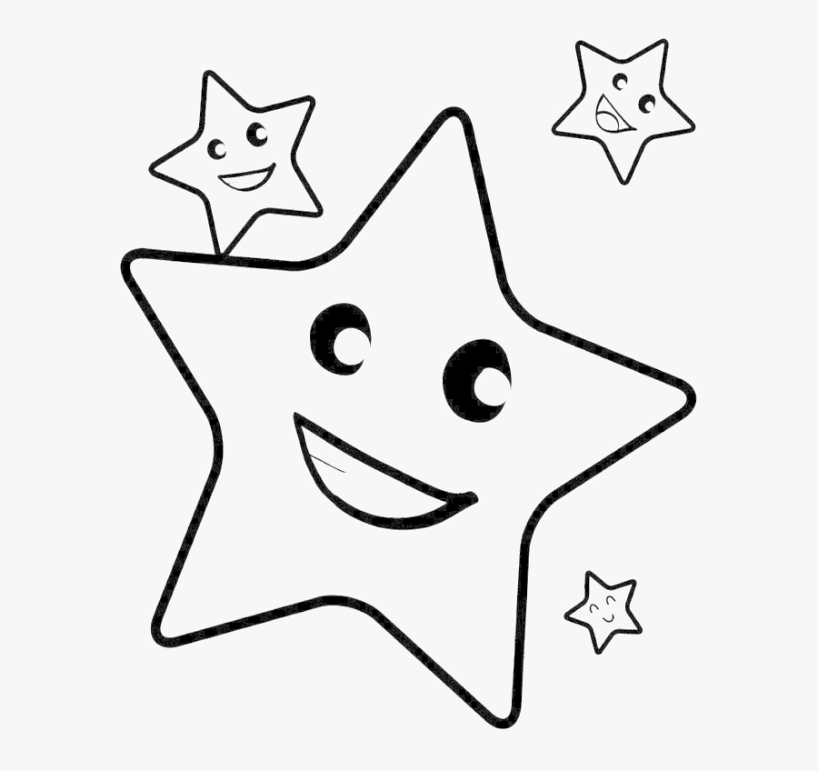 Smile Christmas Star Coloring Pages - Star Coloring Pages For Kids, Transparent Clipart
