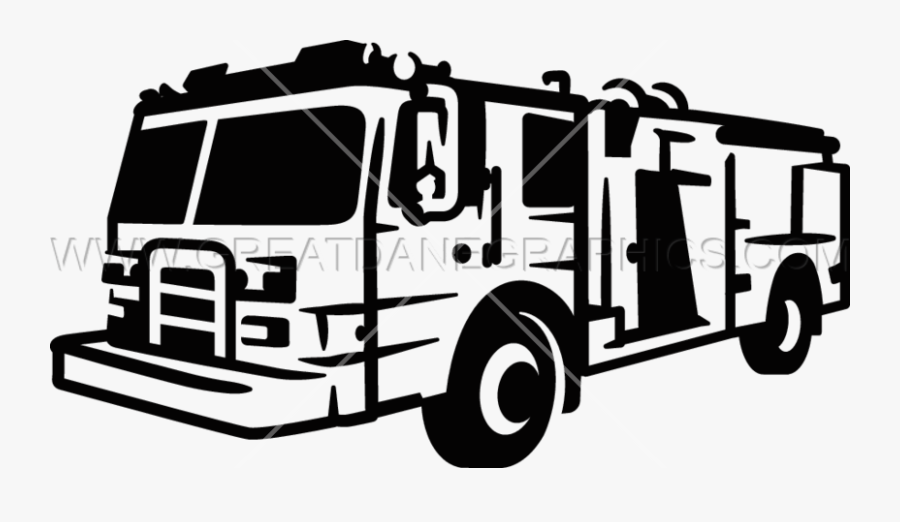 Firetruck Clipart Black And White, Transparent Clipart