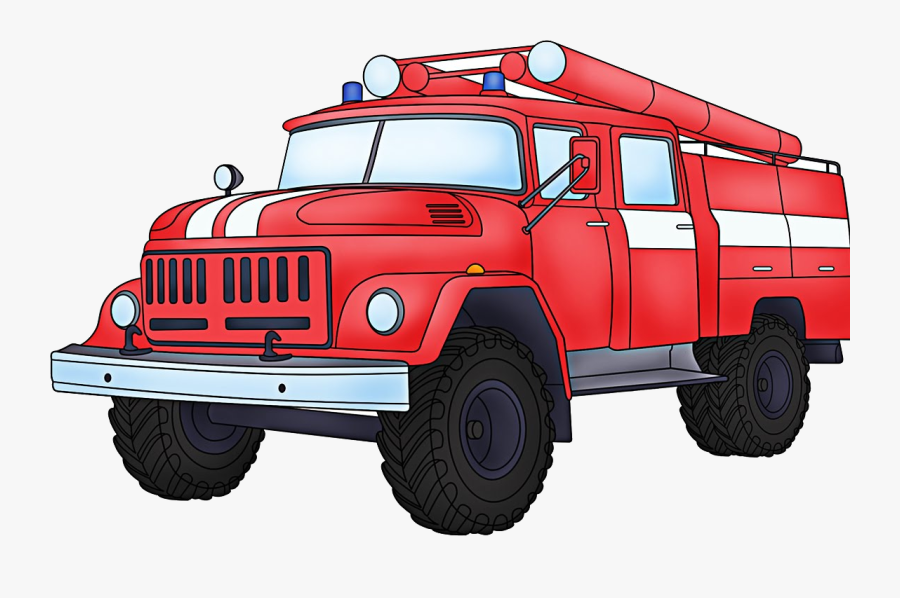 Fire Truck Clipart Transparent Background - Fire Truck Cartoon Png Transparent, Transparent Clipart