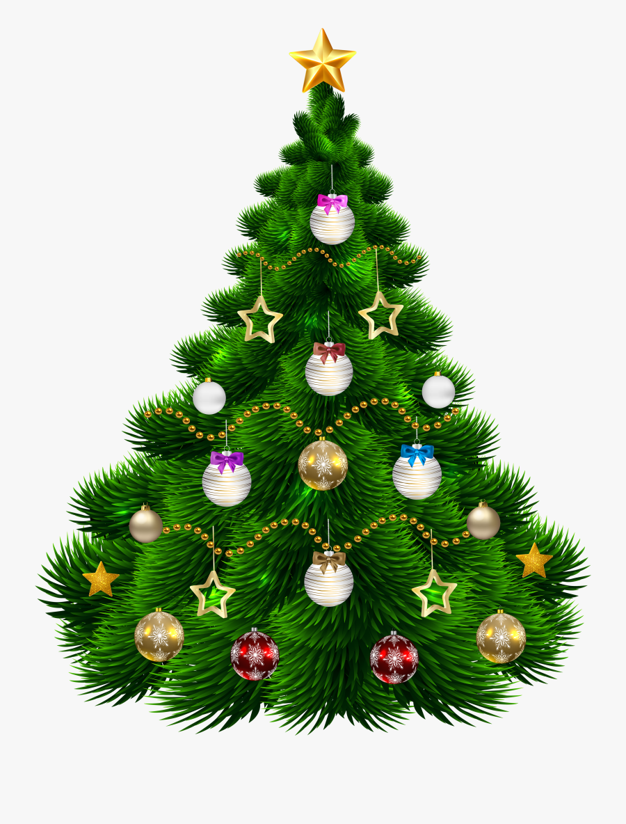 Beautiful Christmas Tree With Ornaments Png Clip-art - Png Images Of Christmas Tree, Transparent Clipart
