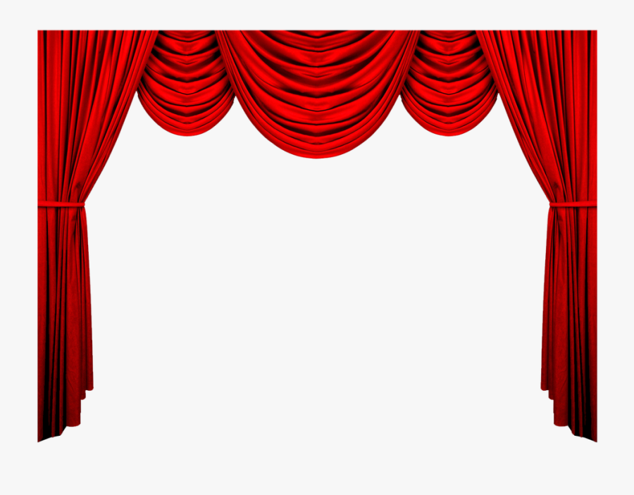 And Curtains Theater Theatre Drapes Pattern Red Clipart - Transparent Background Curtains Png, Transparent Clipart