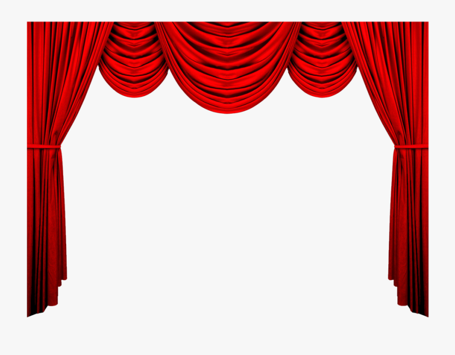 And Curtains Theater Theatre Drapes Pattern Red Clipart - Transparent ...