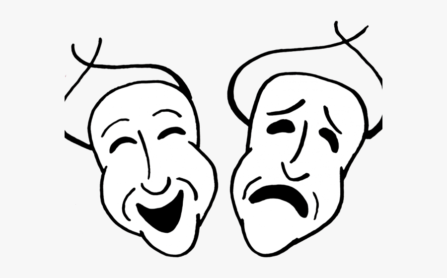 Transparent Theater Clipart - Comedy Tragedy Masks Png, Transparent Clipart