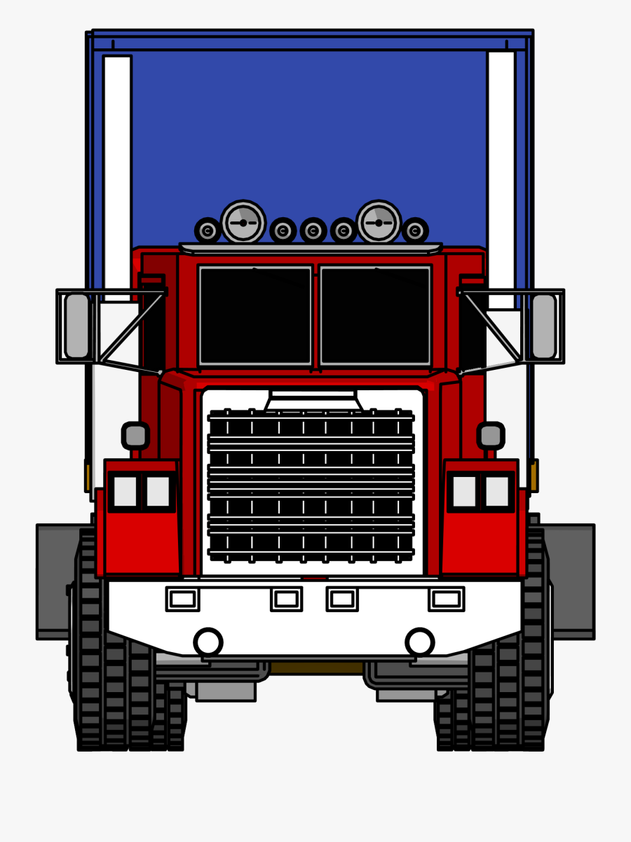 Graphic Royalty Free Fire Front View Free - Cartoon Truck Front View, Transparent Clipart