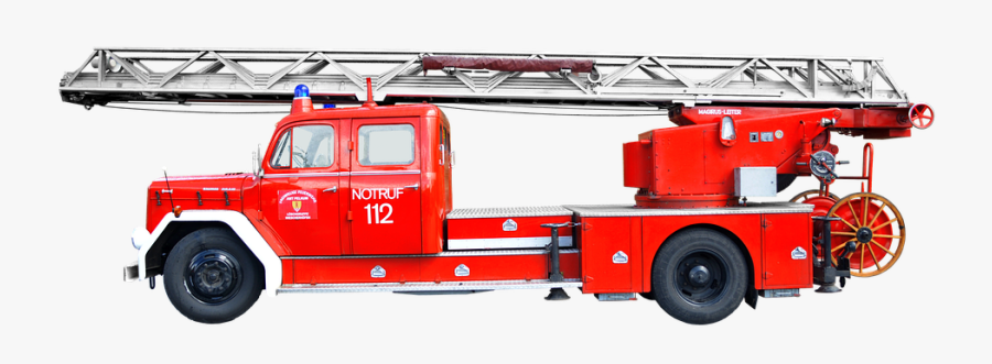 Isolated, Magirus-deutz - Fire Truck Cartoon, Transparent Clipart