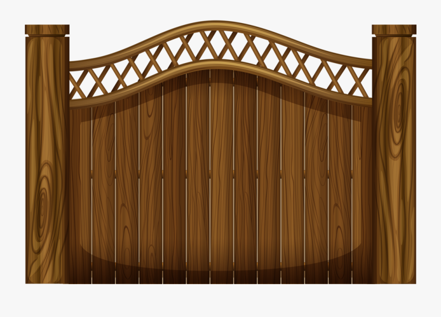 Заборы, Ворота, Фонари - Wooden Gate Image Cartoon, Transparent Clipart