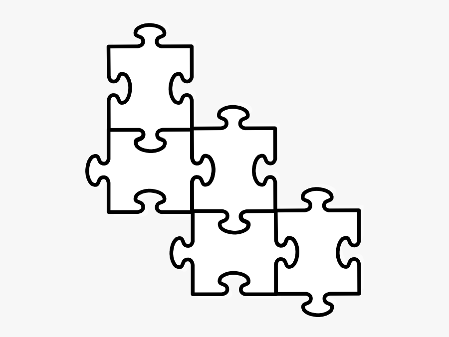4 Puzzle Pieces Template - Puzzle Piece Clipart Black And White, Transparent Clipart