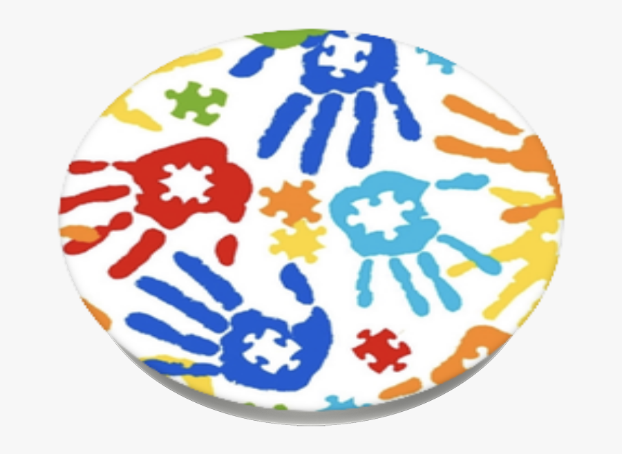 Transparent Autism Puzzle Piece Clipart - Hand Print With Puzzles, Transparent Clipart