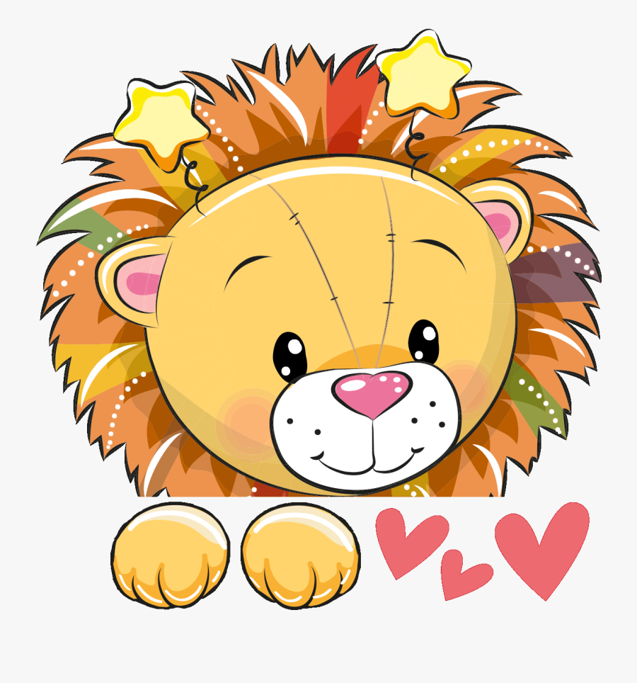 Sticker Interrupteur Lion Ambiance Sticker Col Sand - Cute Cartoon Lion, Transparent Clipart