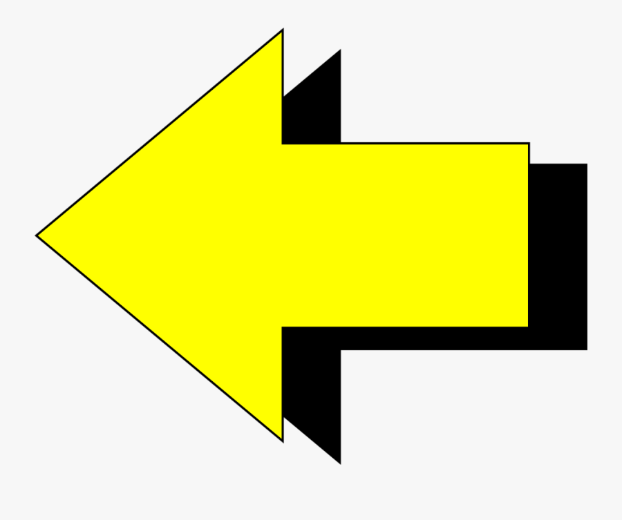 Arrows Clip Art - Yellow Arrow Pointing Left, Transparent Clipart