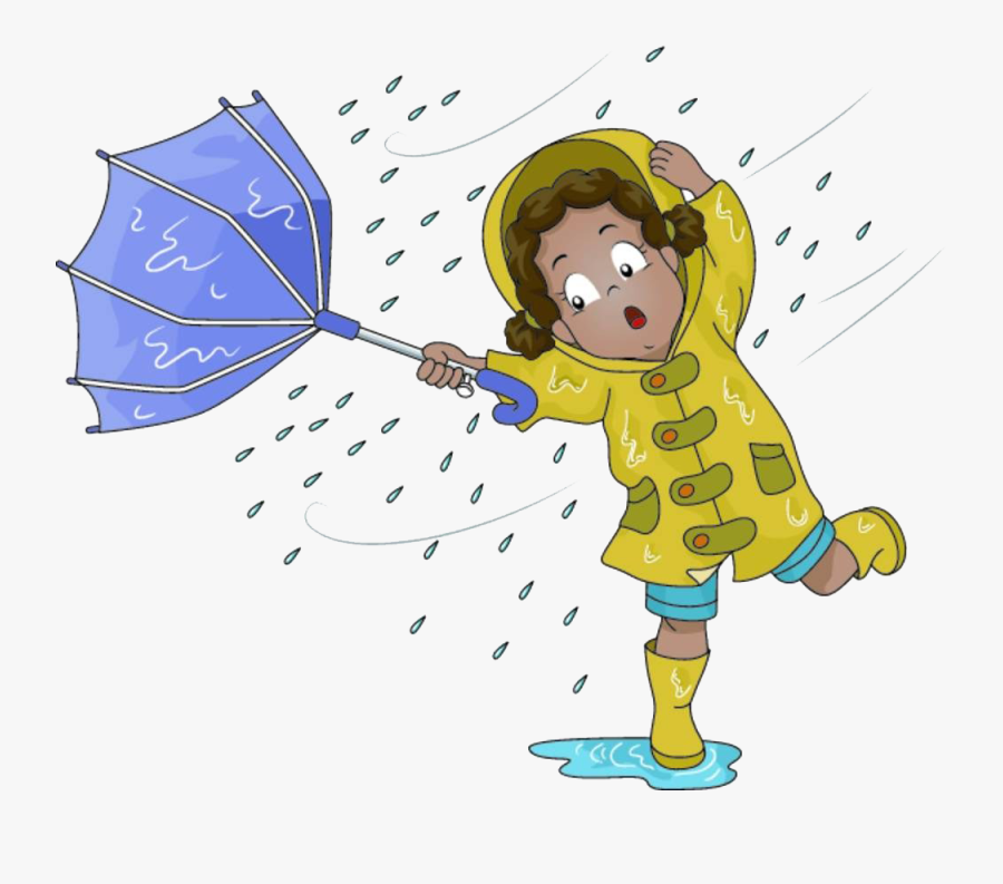 Rain Images Cartoon - Umbrella Flying Away Clipart, Transparent Clipart