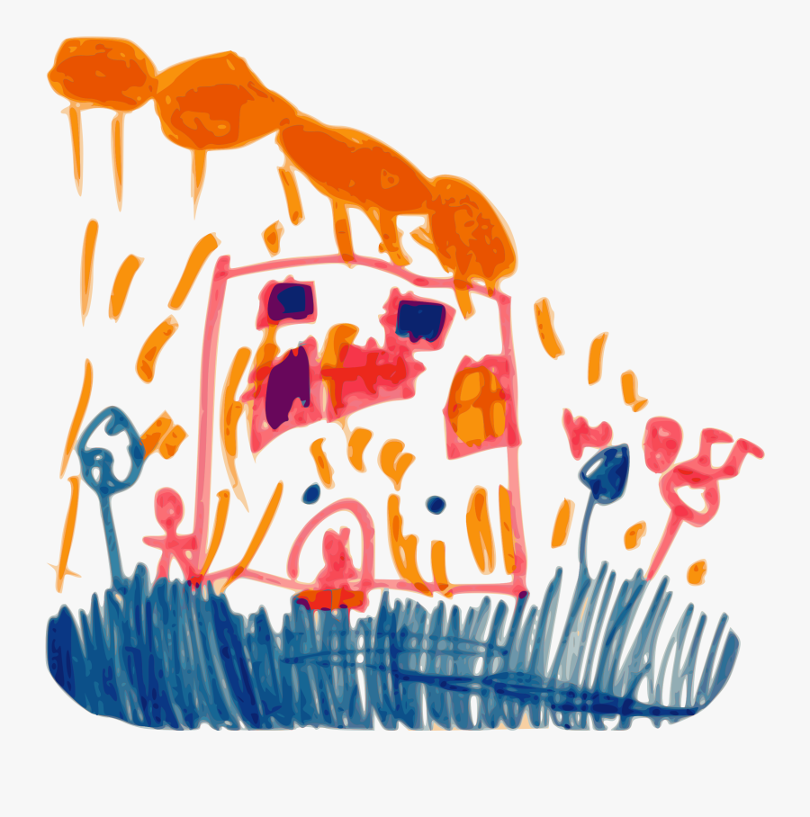 Kindergarten Art House And Rain Clip Arts - Kindergarten Art Png, Transparent Clipart