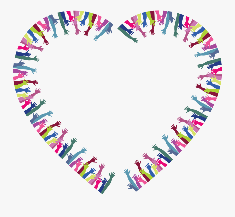 2044 Free Clipart Of A Heart Frame Of Hands - Hands Heart Clipart Png, Transparent Clipart