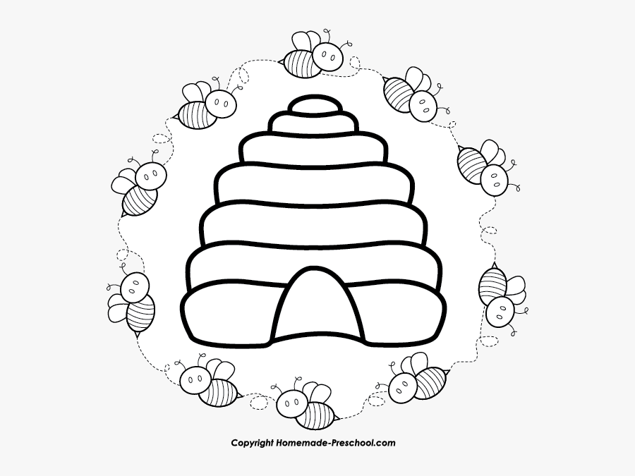 Beehive And Bees Clipart Black And White , Free Transparent Clipart ...