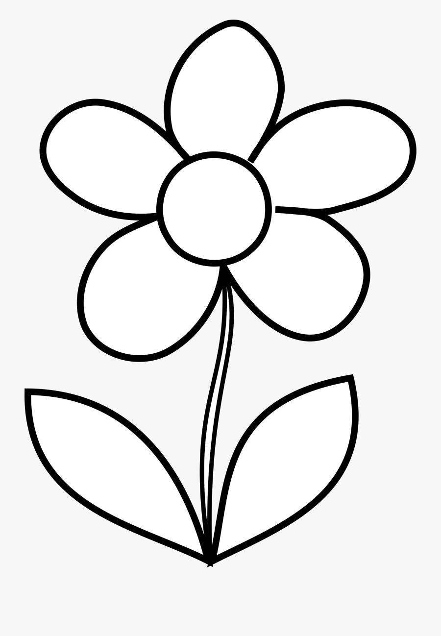 Black And White Crayon Monochrome Free Picture - Simple Flower Clipart Black And White, Transparent Clipart
