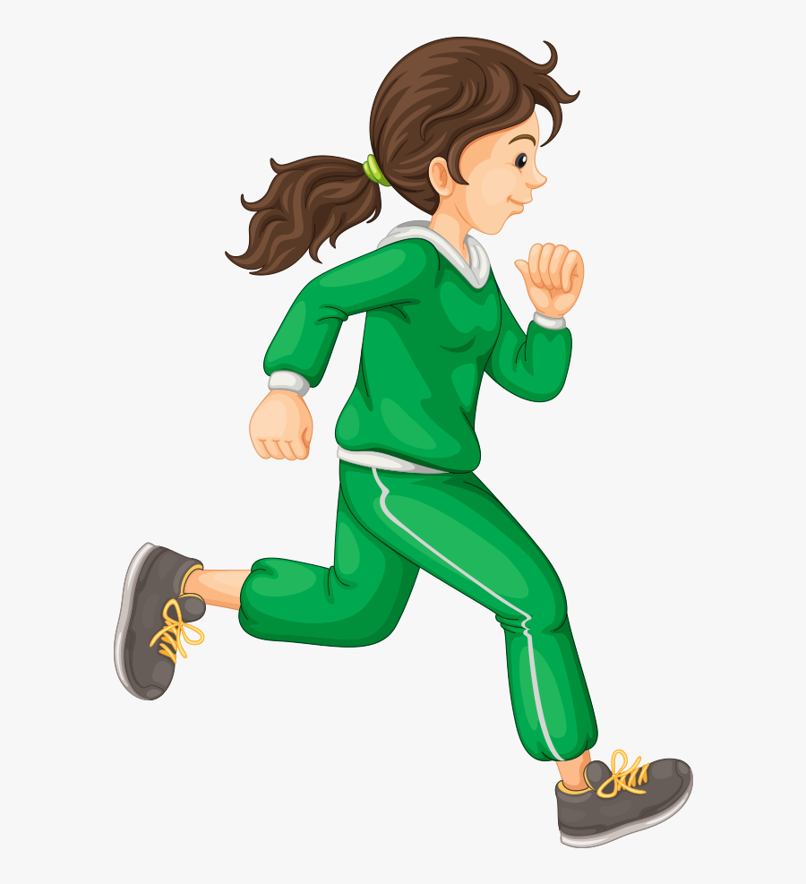 Cartoon Running Clip Art Girl Jogging Cartoon , Free Transparent