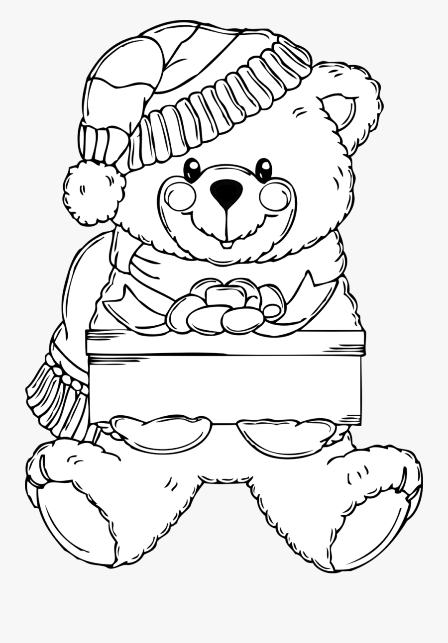 Clipart - Christmas Black And White Coloring Pages, Transparent Clipart