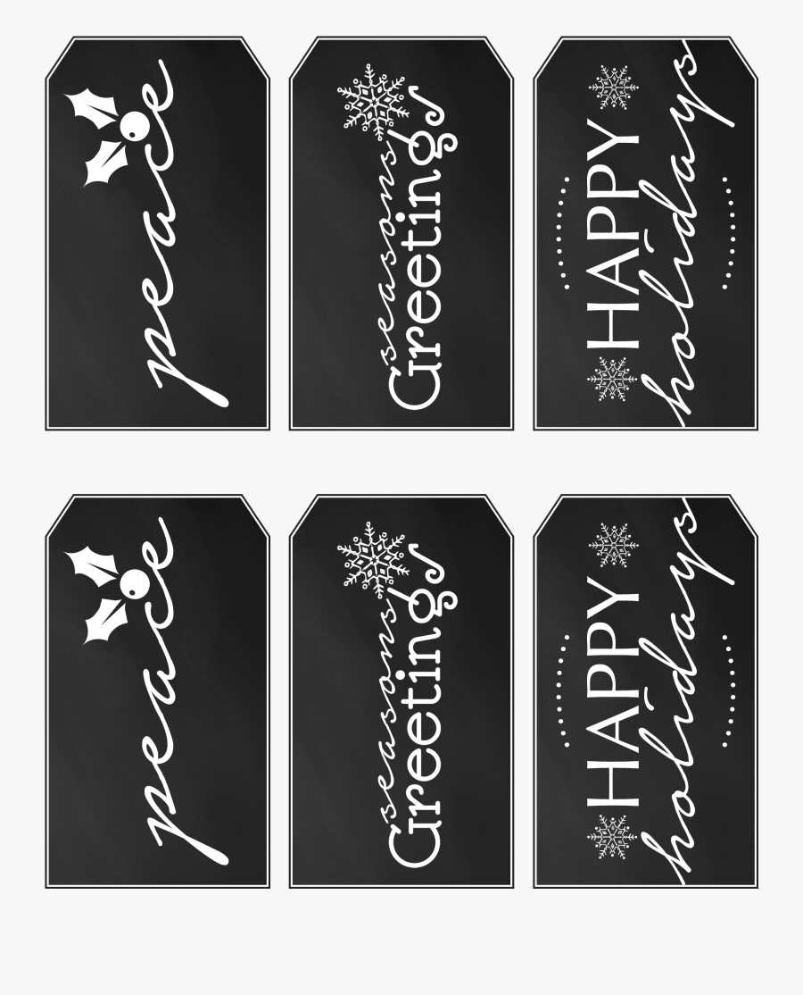 Holiday Clipart Chalkboard - Printable Christmas Gift Tags Black, Transparent Clipart