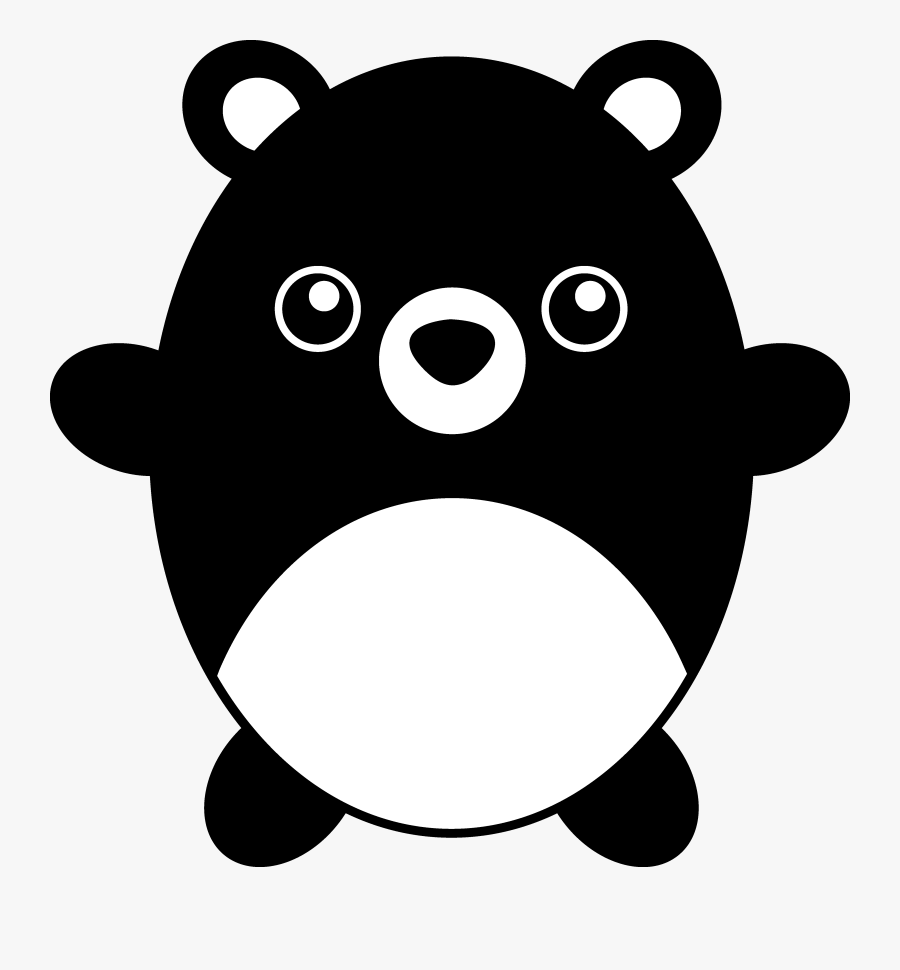 Cute Chubby Black Teddy Bear - Black Bear Cute Clipart, Transparent Clipart