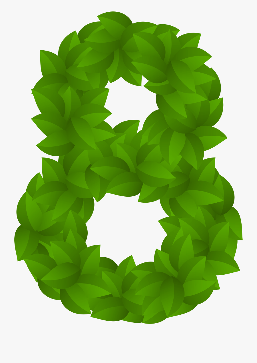 Leaf Number Eight Green Png Clip Art Image - Green Leaves Number Leaf Png, Transparent Clipart