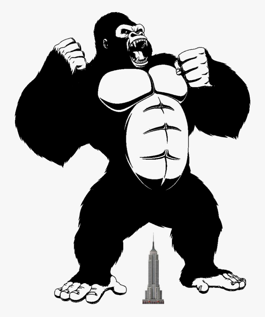 Clip Art Gorilla Muscle - King Kong Clipart Black And White, Transparent Clipart