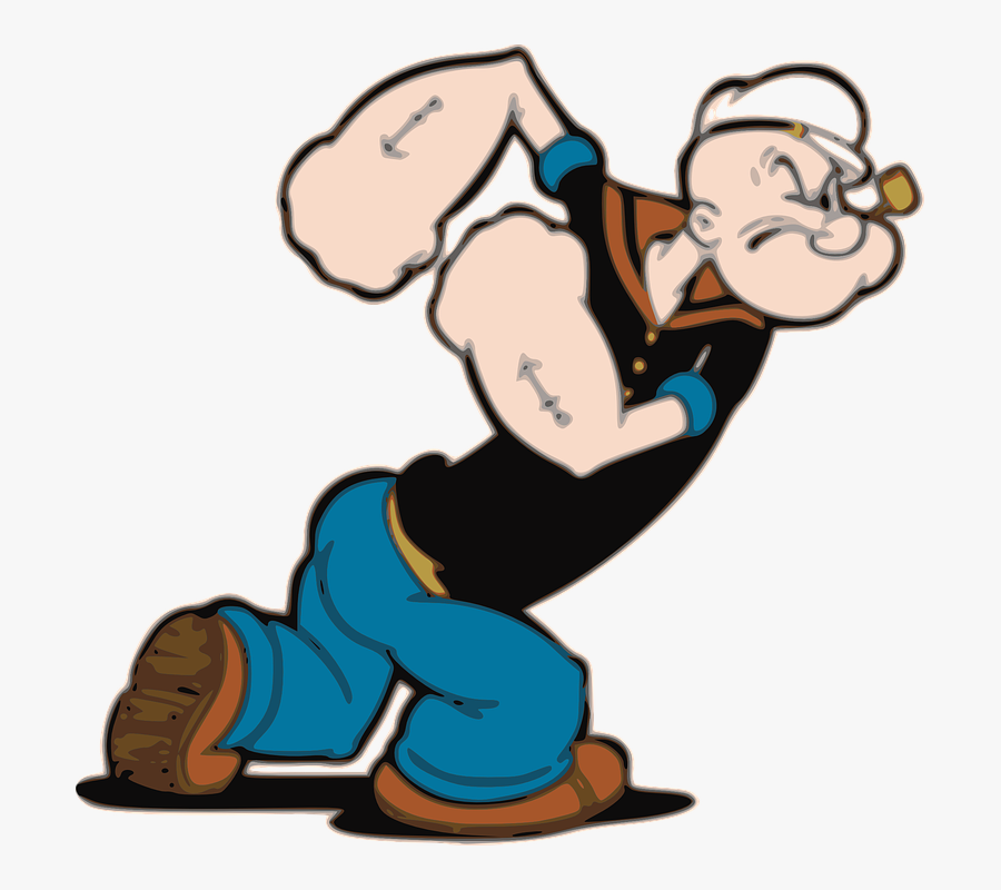 Muscle Man Cartoons - Popeye The Sailor Man, Transparent Clipart