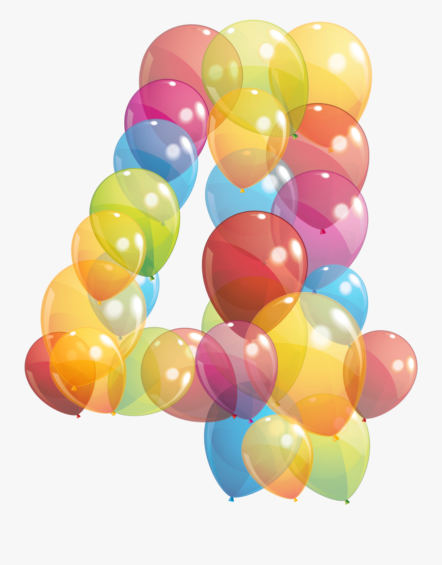 Balloon Number Clipart - Number 4 Balloon Png, Transparent Clipart