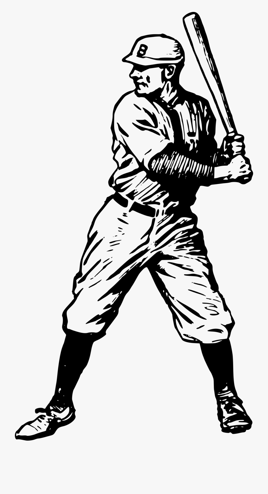 Baseball Player - Vintage Baseball Clip Art, Transparent Clipart