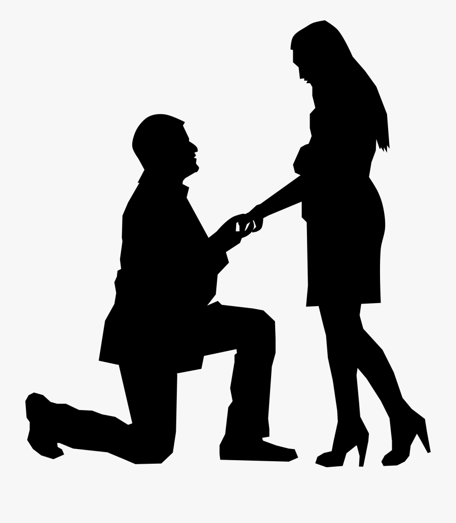 Engagement Clipart Marriage Proposal - Love Clipart Black And White ...
