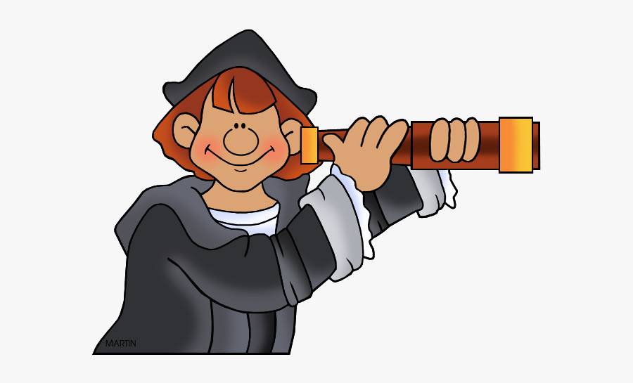 Christopher Columbus And Telescope - Do We Celebrate Columbus Day, Transparent Clipart