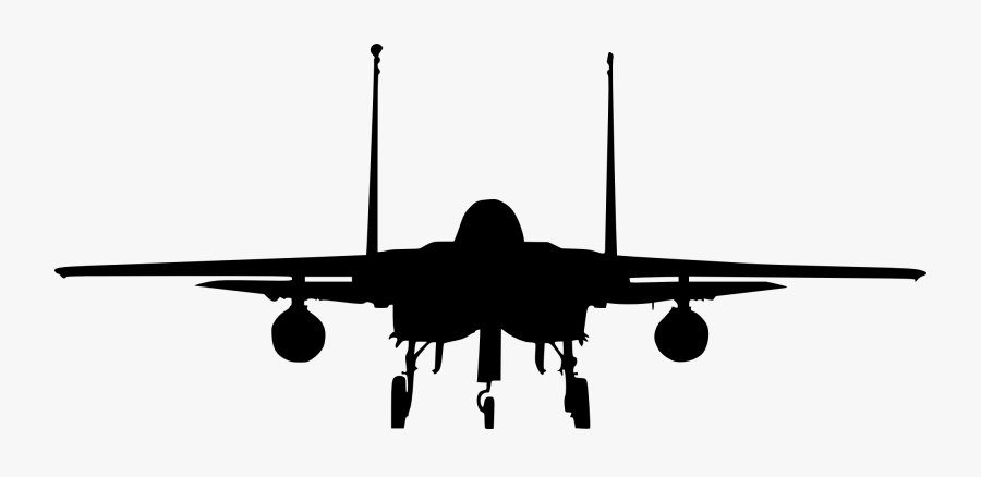 Airplane Fighter Aircraft Military Aircraft - Fighter Jet Silhouette Front, Transparent Clipart