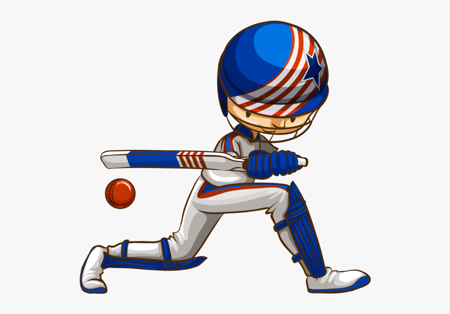 Cartoon Cricket Ball And Bat , Transparent Cartoons - Different Sport Court, Transparent Clipart