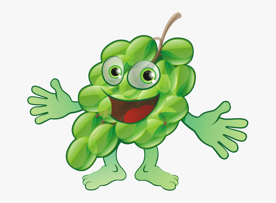 Fruit Grape Bitter Melon Clip Art - Green Grape Cartoon, Transparent Clipart