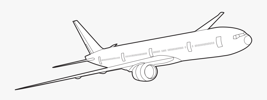 Boeing Airplane Clipart - Airplane Outline, Transparent Clipart