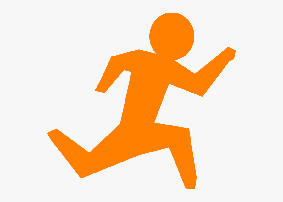 Person Running Running Man Orange Clip Art At Vector - Running Man Icon Red, Transparent Clipart