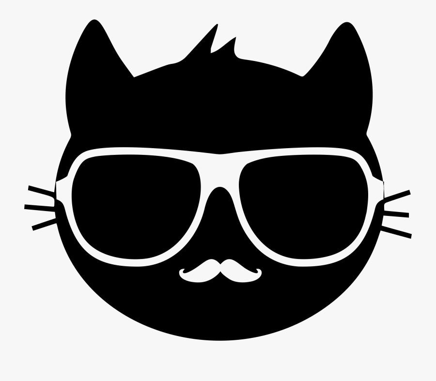 Anthropomorphic Cat With Glasses - Cat Head Clip Art, Transparent Clipart