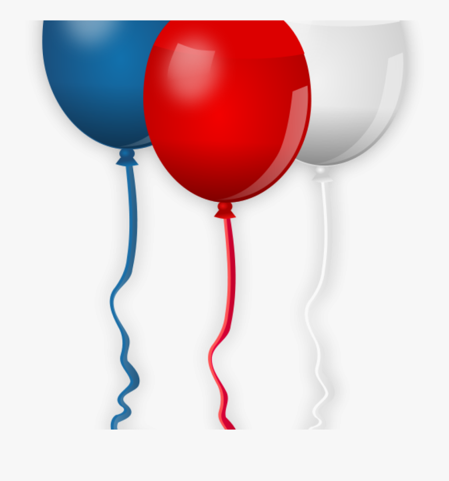 Transparent Patriotic Clipart Black And White - Red White And Blue Balloon Png, Transparent Clipart