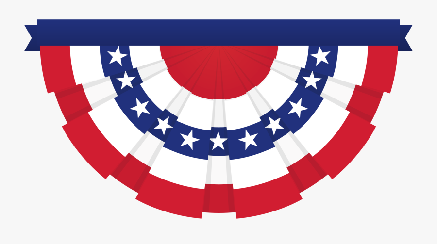Clipart - American Flag Bunting Clipart, Transparent Clipart