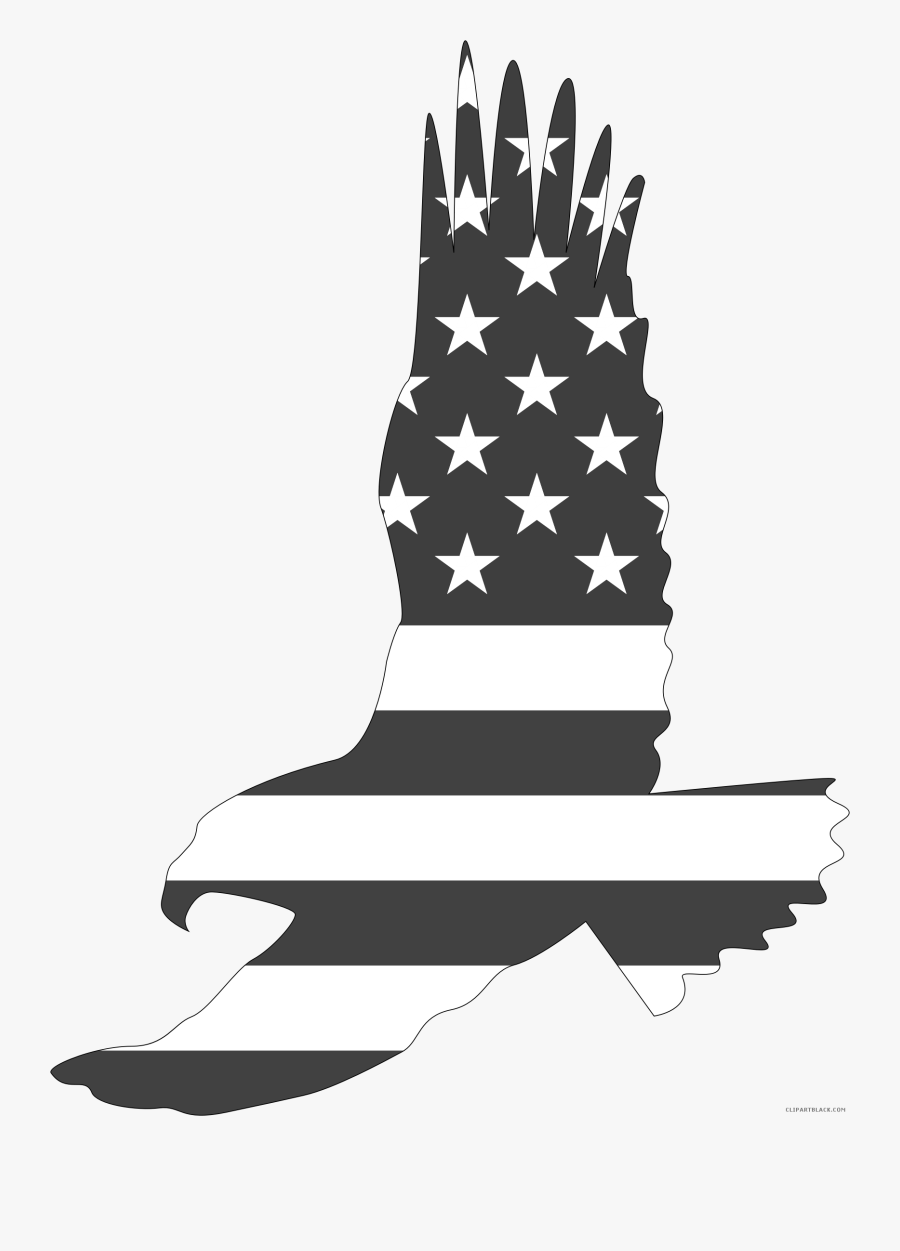 American Eagle Animal Free Black White Clipart Images - Patriotic Black And White, Transparent Clipart