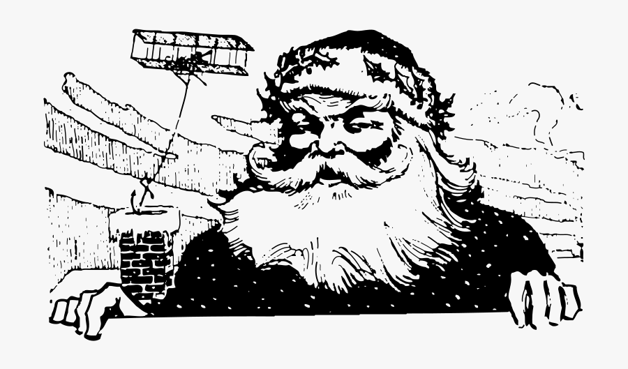 Santa Comes By Plane - Airplane, Transparent Clipart