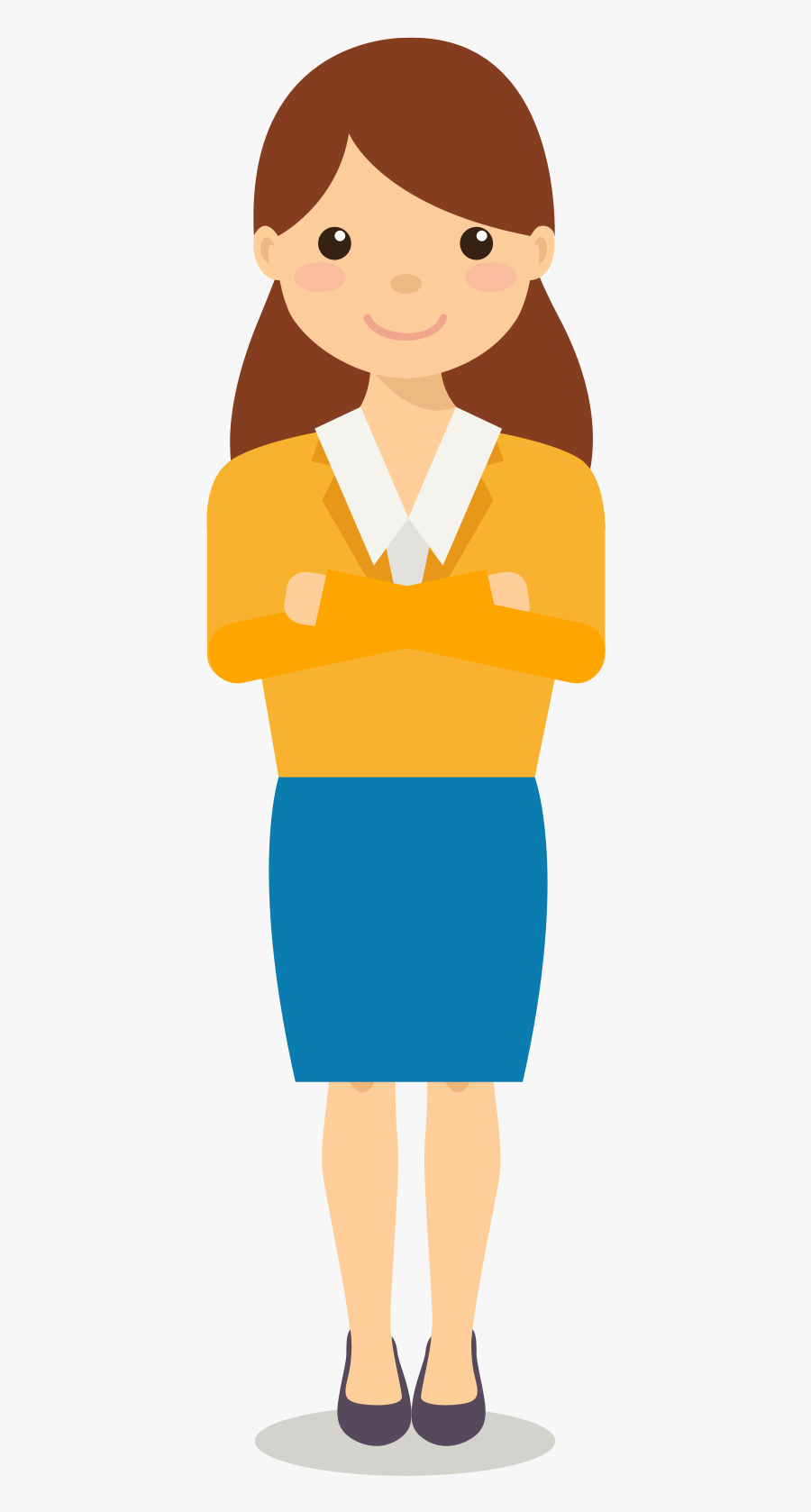 Female Clipart Manager - Happy Worker Png, Transparent Clipart