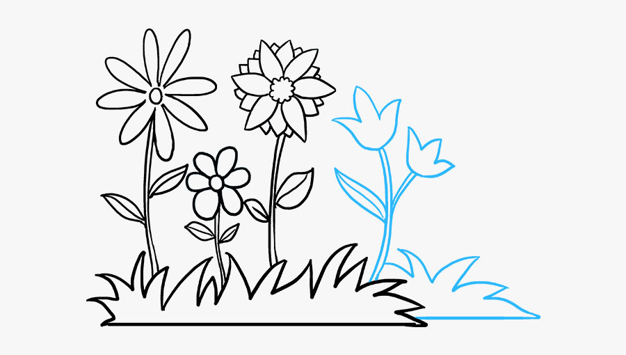 How To Draw Flower Garden - Flower Garden To Draw, Transparent Clipart
