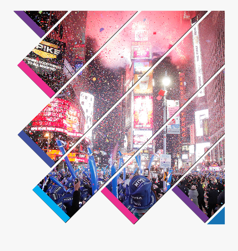 New York Time Square Happy New Year, Transparent Clipart
