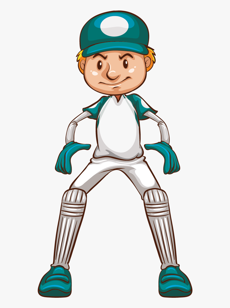 Cricket Drawing Sketch - Drawing Of A Cricket Player, Transparent Clipart